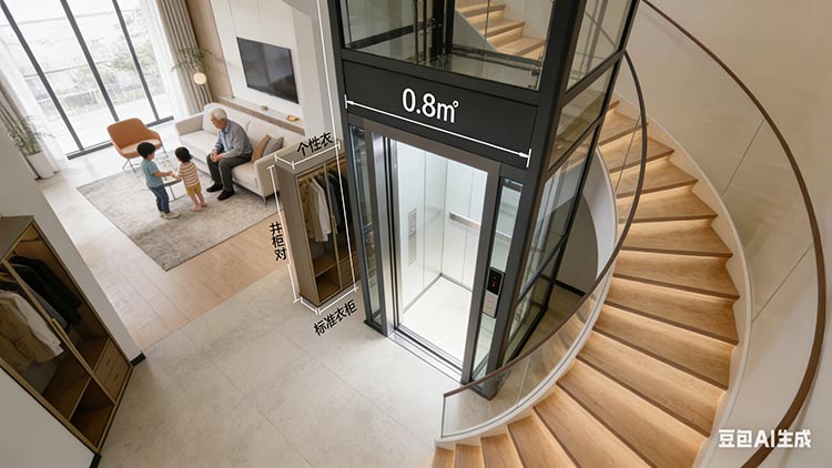 成都別墅電梯 小戶型別墅救星：0.8㎡極限井道的成都別墅電梯設(shè)計(jì)創(chuàng)新